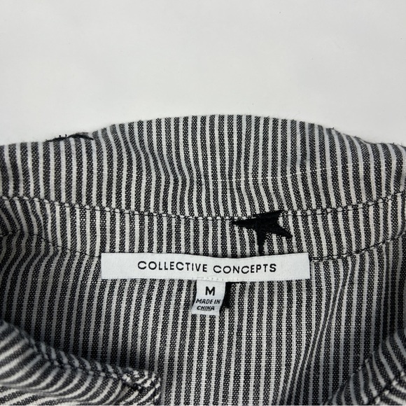 Collective Concepts Striped Star Embroidered Button Down Shirt - Picture 3 of 6